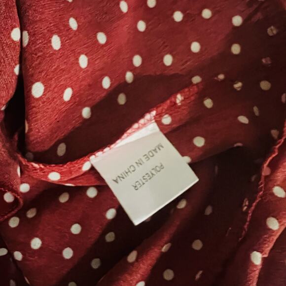 Princess Polly Caesura Polka Dot Faux Wrap Dress Size 4 Wine - Picture 6 of 10